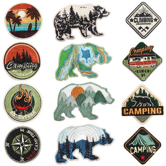 NEW OUTDOOR COLORFUL BEAR EMBROIDERED PATCH