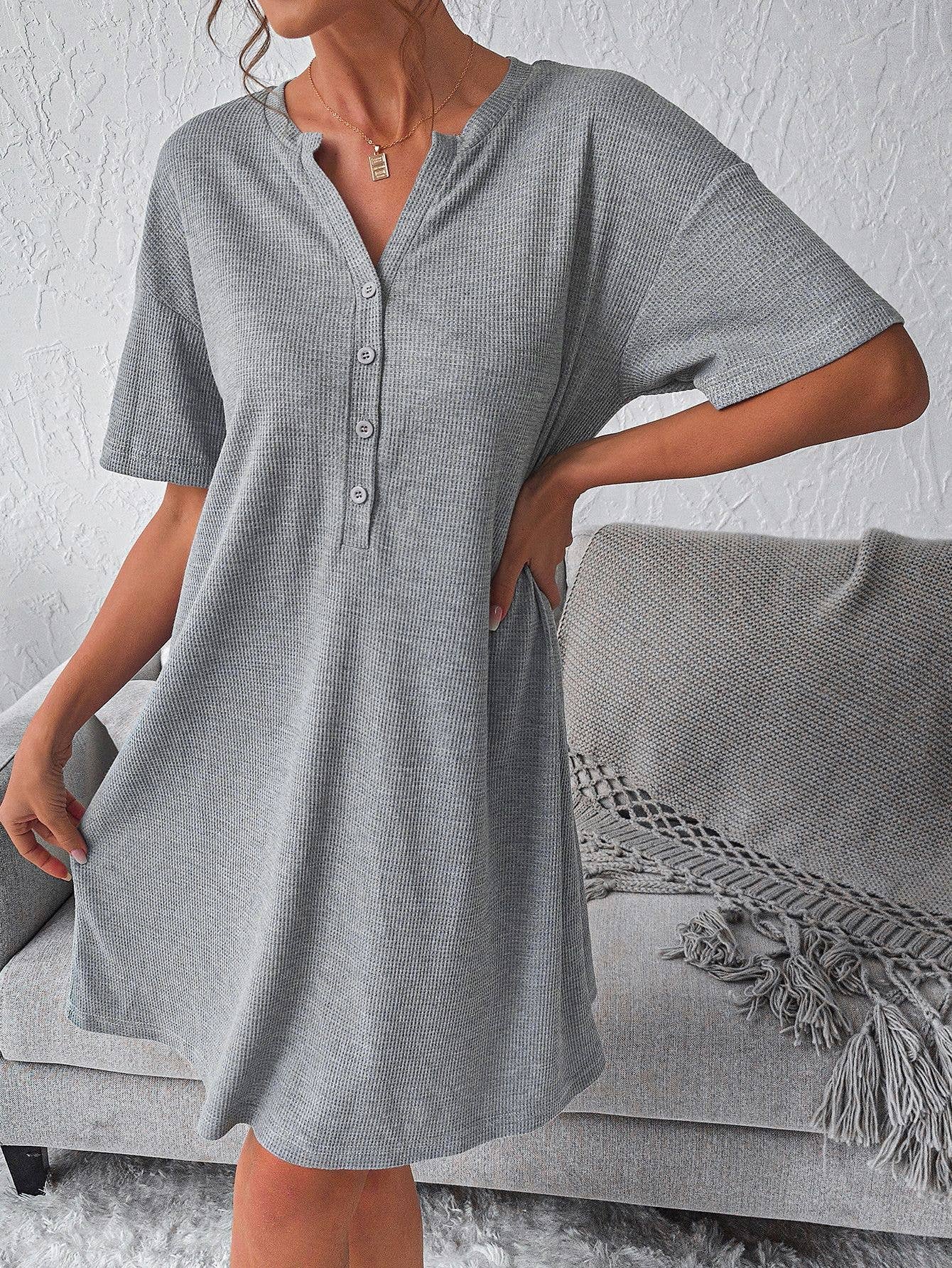 Loose,comfortable simple home dress commuting