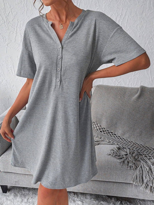 Loose,comfortable simple home dress commuting