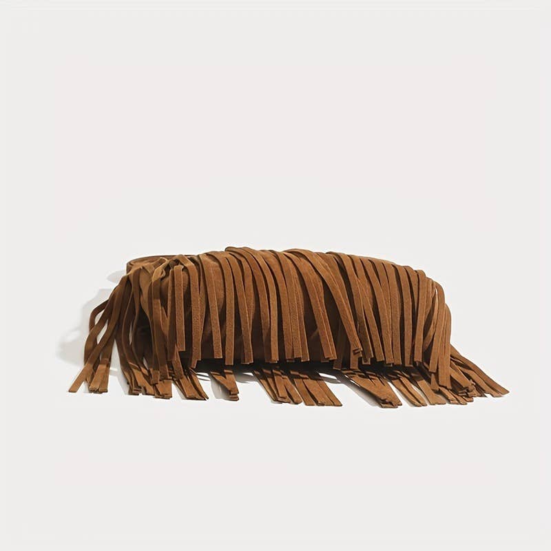 Retro Western denim tassel saddle bag