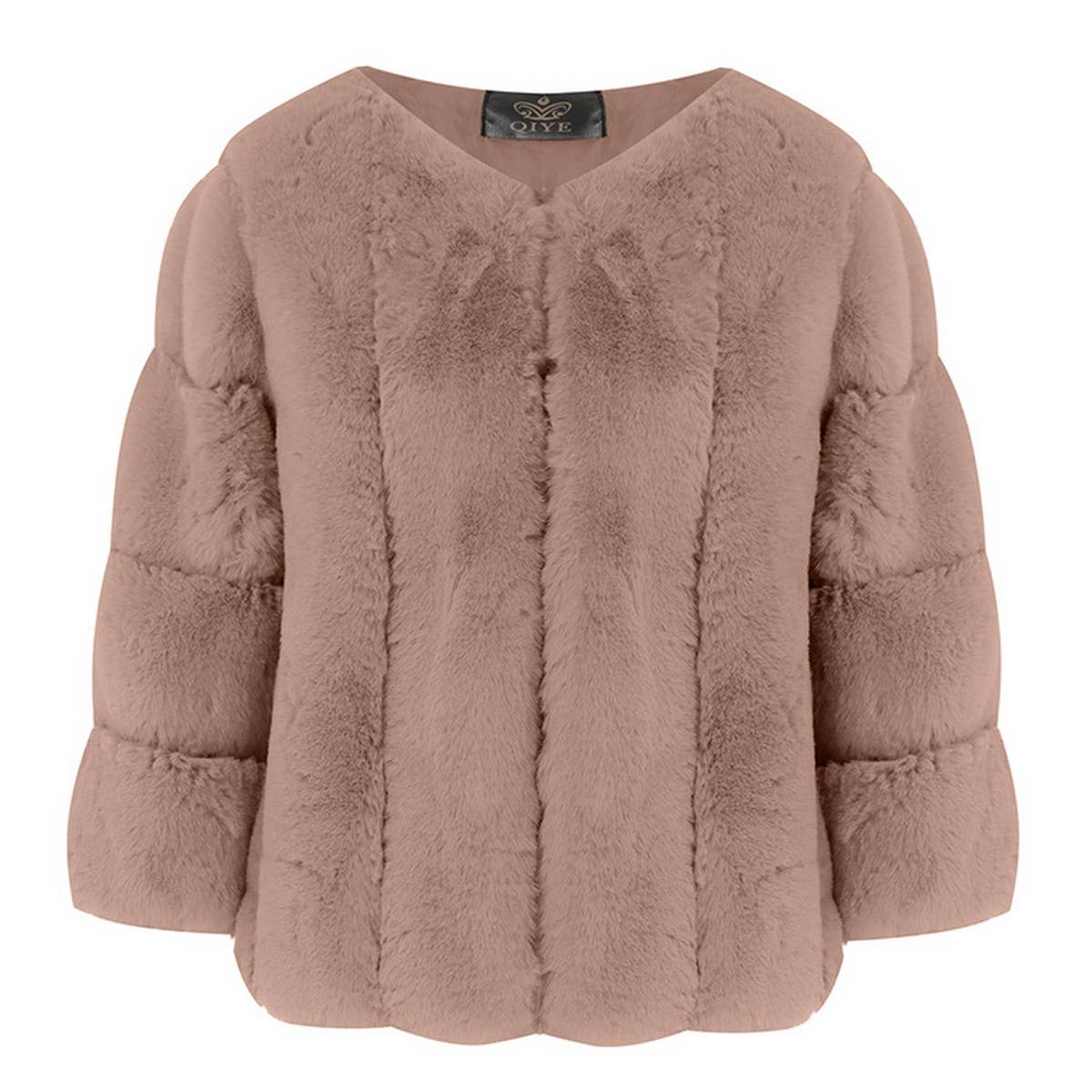 Trendy Women's Faux Fur Round Neck Short Coat