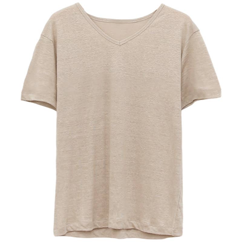 SIMPLE COTTON LINEN LOOSE BASE SHIRT