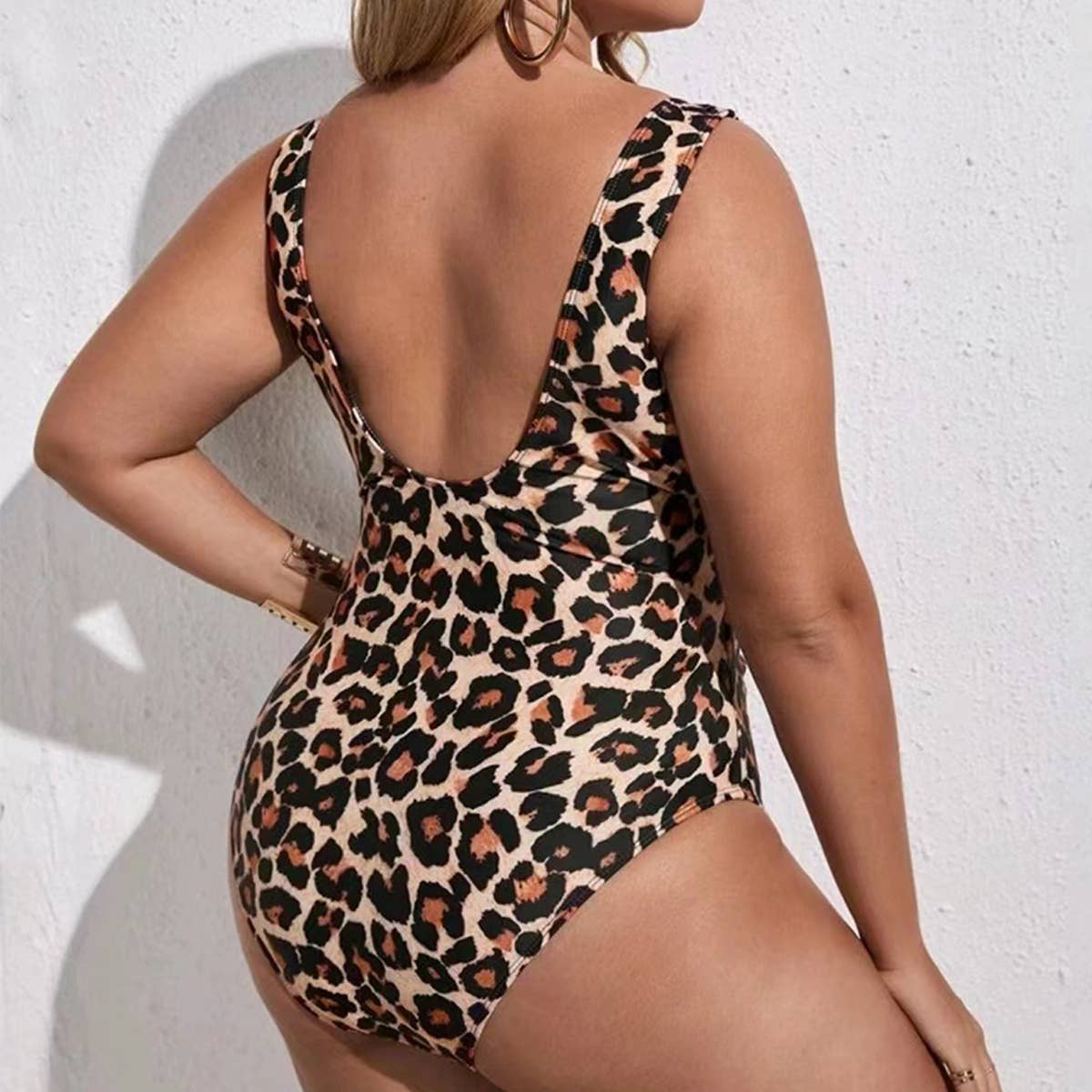STYLISH LEOPARD PRINT ONE PIECE BIKINI SWIMSUIT_CWMW0217