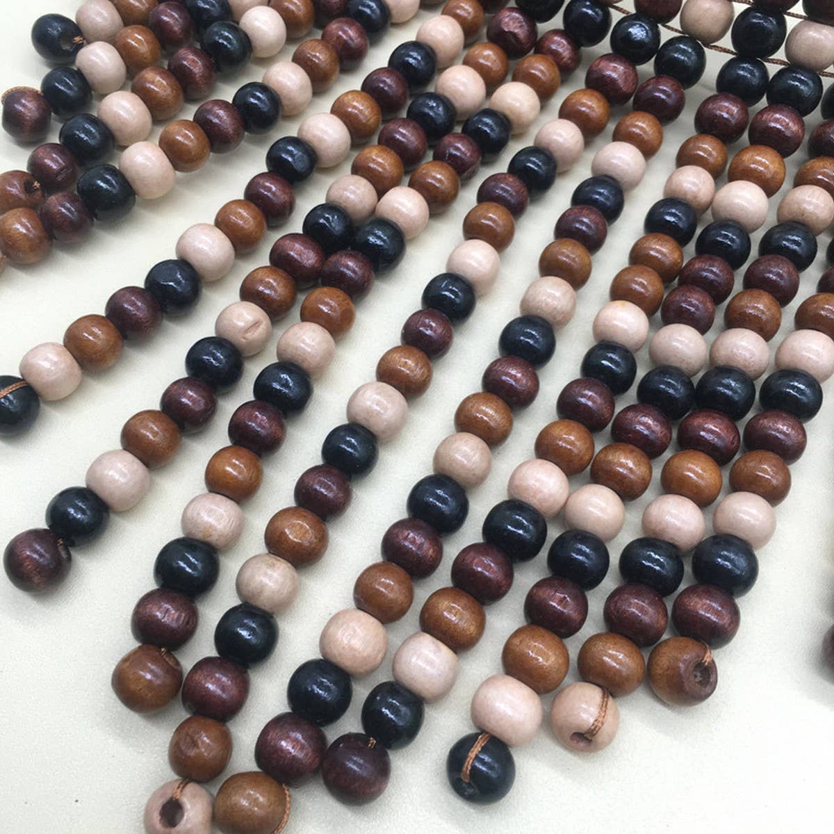 HANDMADE BEADED TASSEL WOOD BEAD NECKLACE