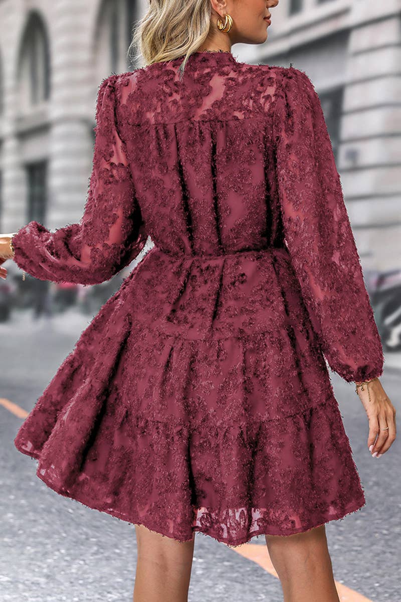 CWDSD7033_MULTICOLOR FASHION LONG SLEEVE DRESS