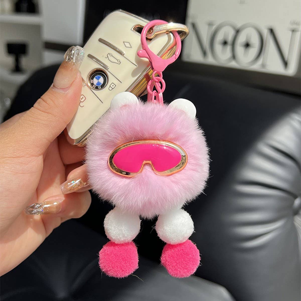 CUTE PLUSH ROBOT CAR KEYCHAIN BAG PENDANT GIFT