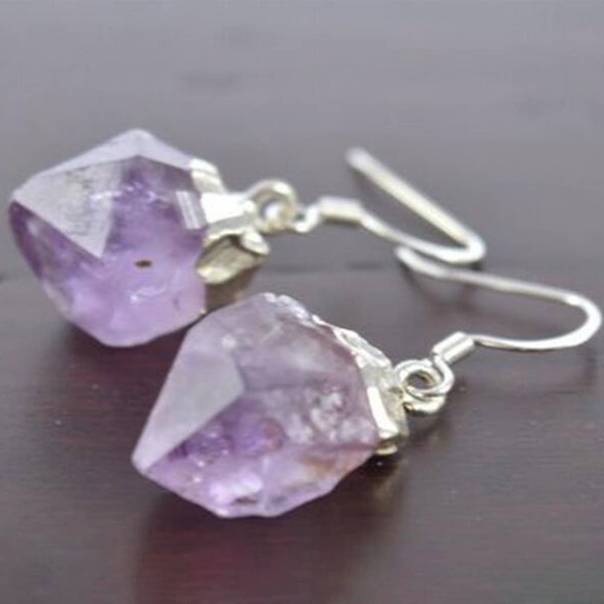 NATURAL CRYSTAL IRREGULAR ORIGINAL STONE EARRINGS
