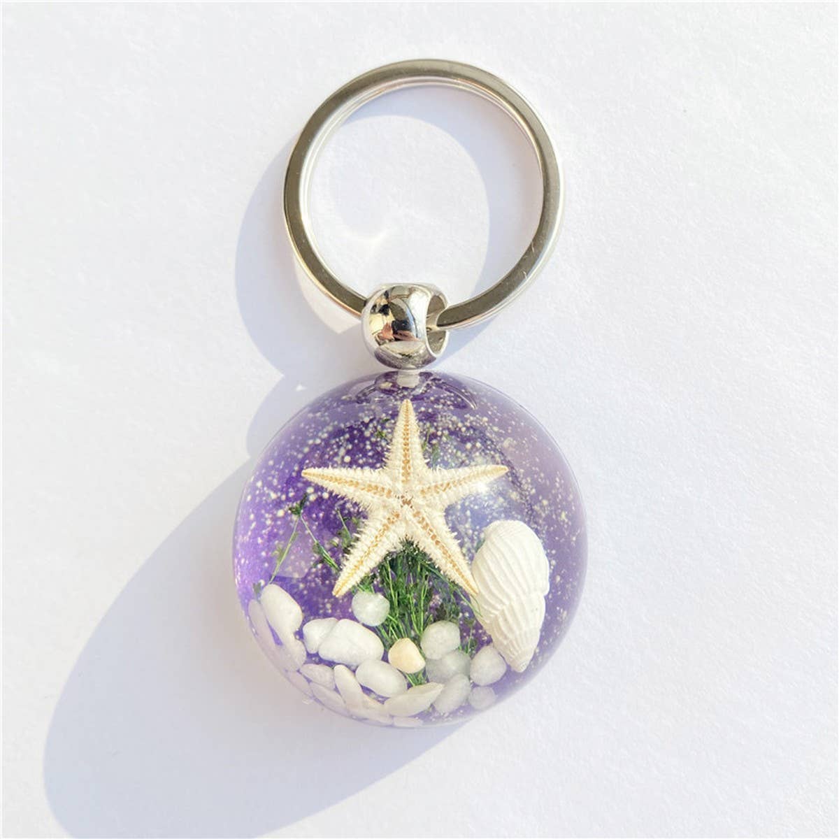 NEW CARTOON STARFISH AMBER KEYCHAIN PENDANT