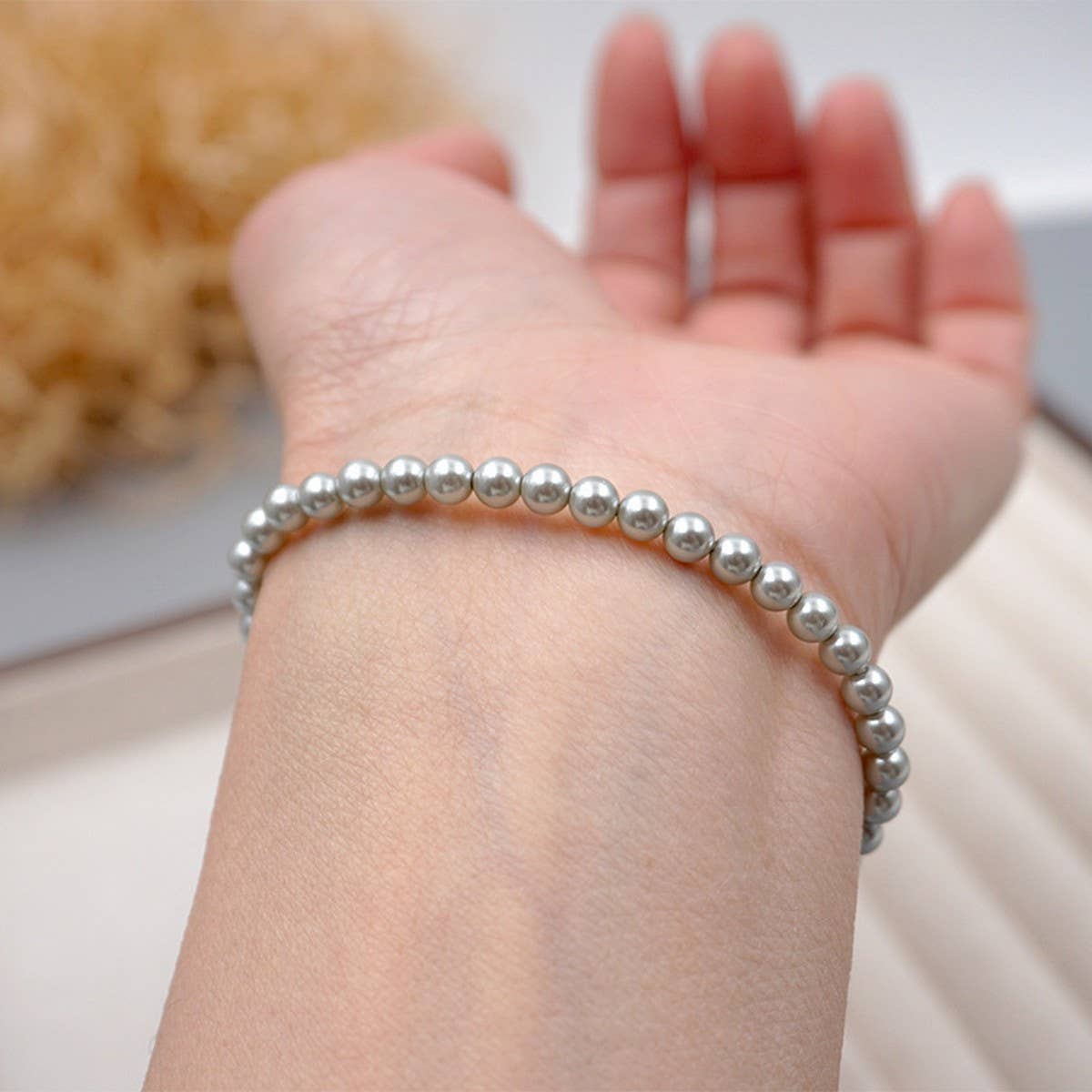SIMPLE ROUND PEARL ELEGANT ELASTIC BRACELET_CWAJE1676