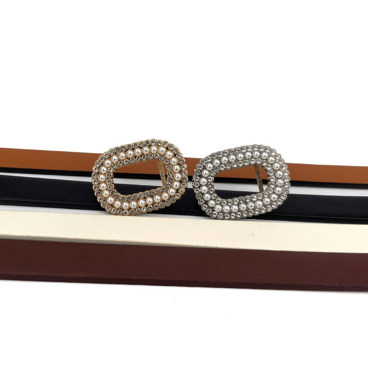 MULTICOLOR RHINESTONE PEARL BELT VERSATILE BELT_CWABE0688