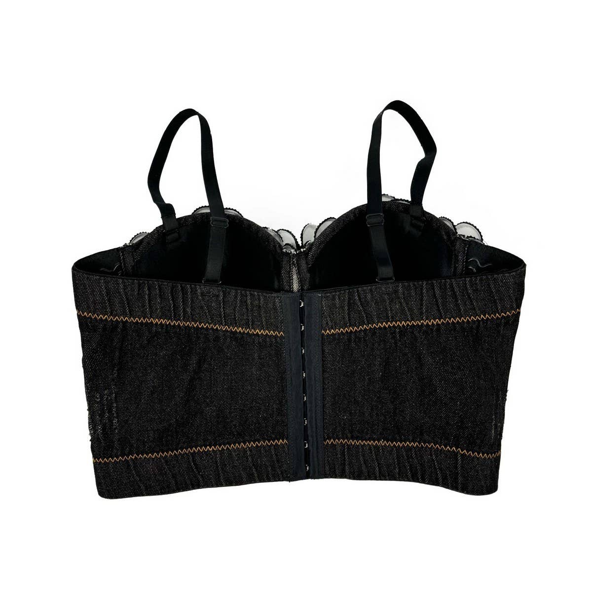 HAND-BEADED FLORAL HERRINGBONE CORSET