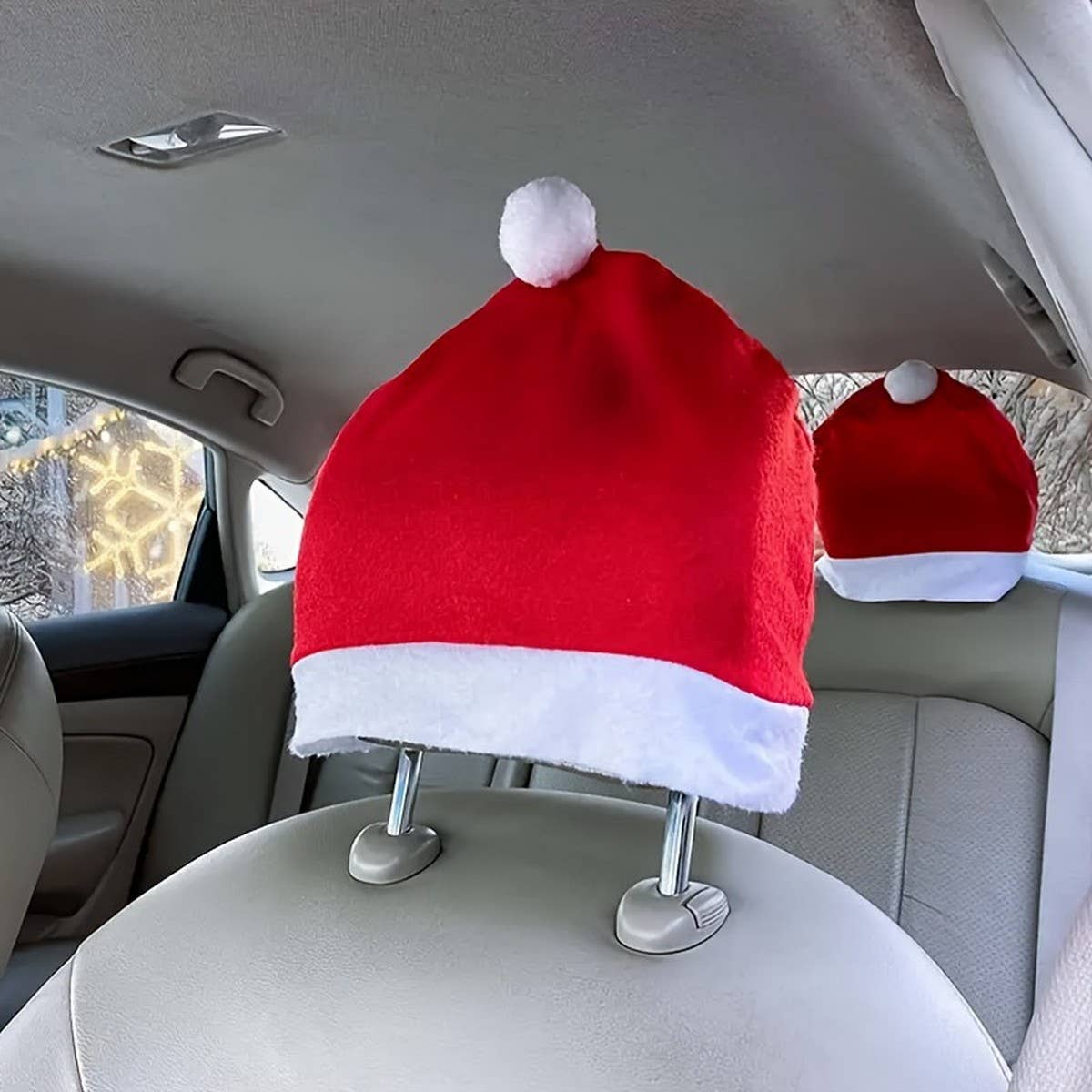 CWAH4073_CHRISTMAS DECORATION CAR CHAIR COVER CHRISTMAS HAT