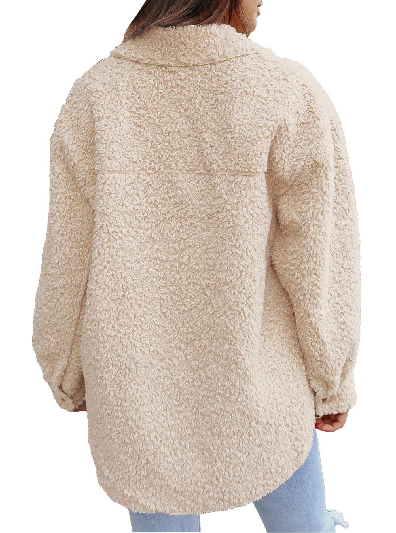 Turkish fleece solid color single breasted coat