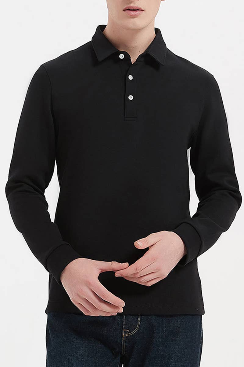 Cwttl1998_Spring And Autumn Casual Long-Sleeved Polo Shirt