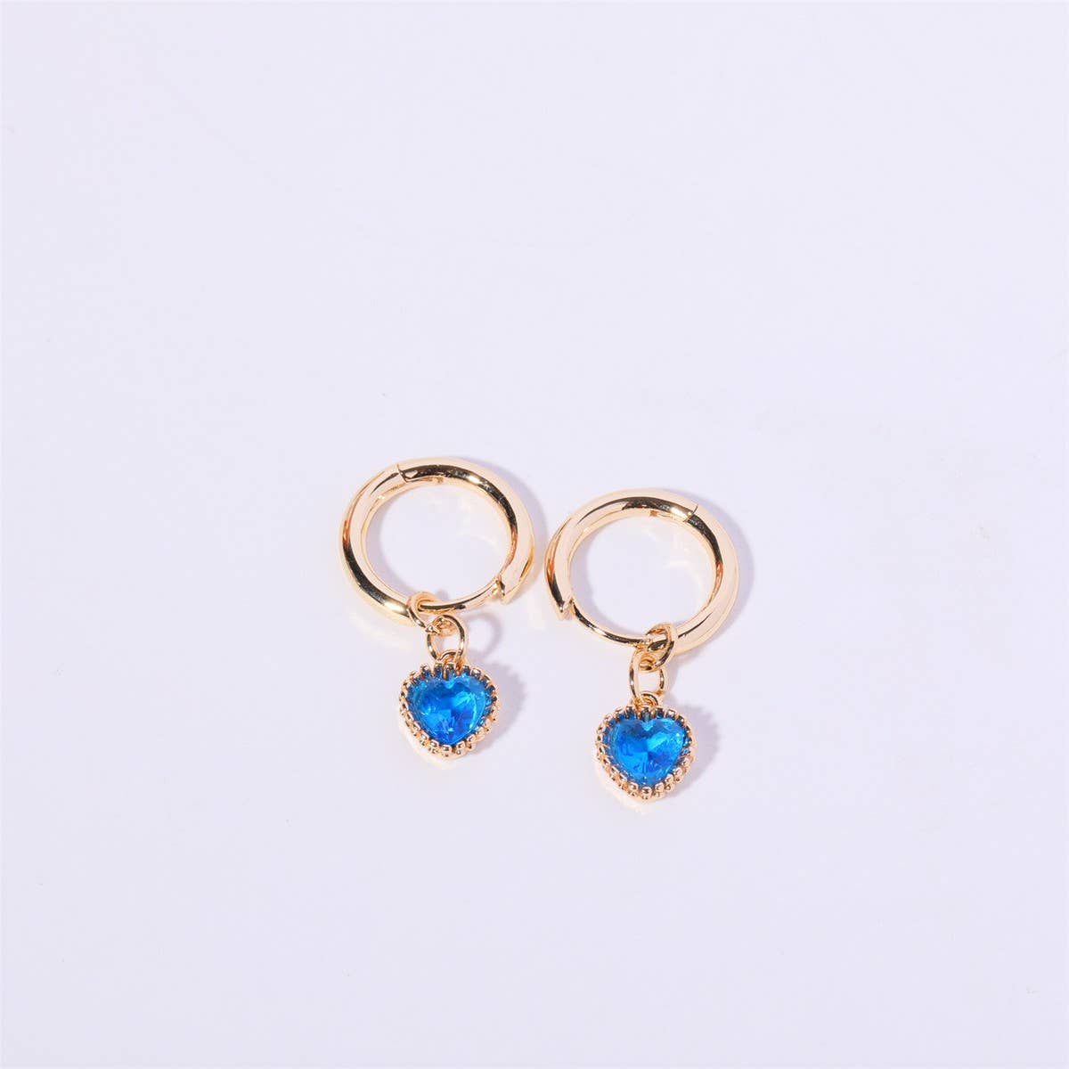 Fashionable Heart Birthstone Earrings