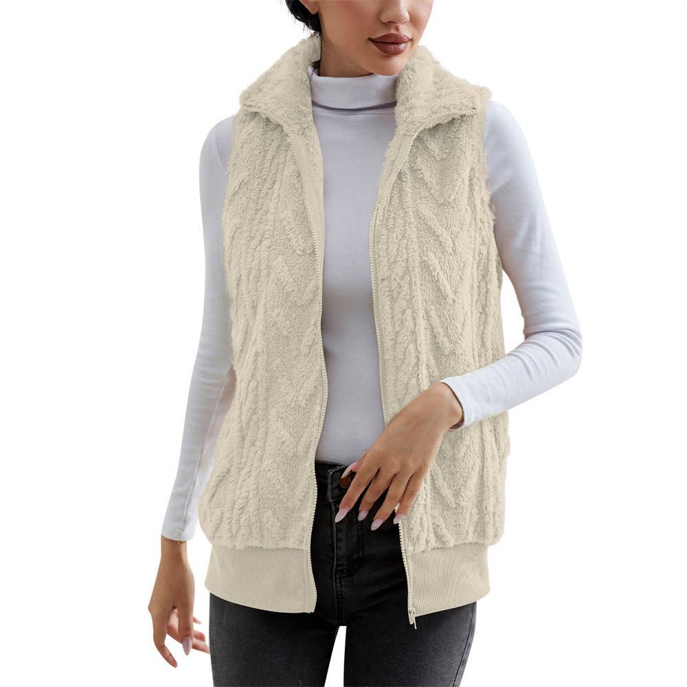 EXTRA JACQUARD FLEECE DOUBLE-SIDED WAISTCOAT