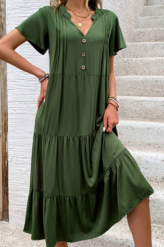 CWDMD4472_2025 NEW CASUAL V-NECK LOOSE MID-LENGTH DRESS
