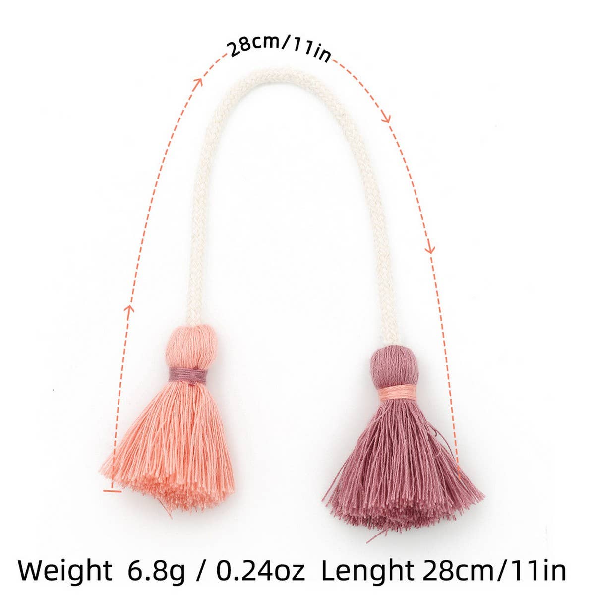 Double-Head Tassel Handmade Bag Charm Pendant_CWAB5069