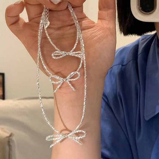 VERSATILE AND FAIRY BOW PENDANT DELICATE NECKLACE