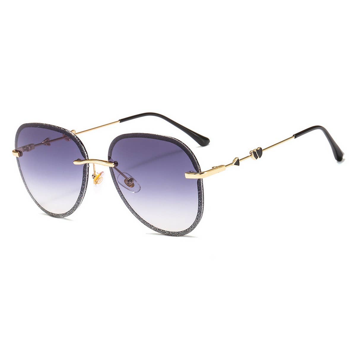 Trendy Frameless Metal Heart Cupid Sunglasses