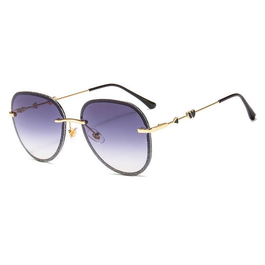 Trendy Frameless Metal Heart Cupid Sunglasses