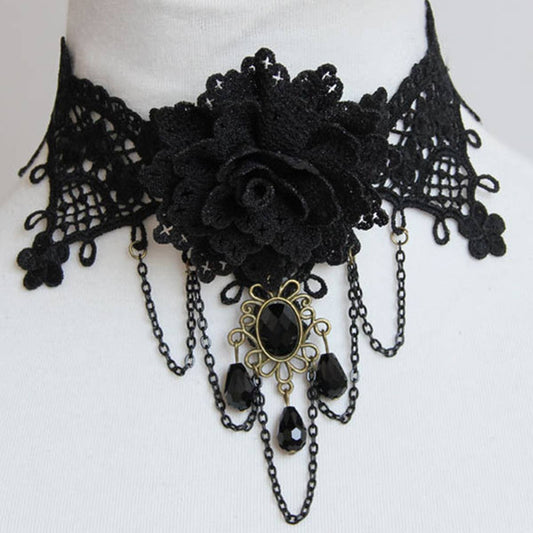 HALLOWEEN FLOWER COURT LADIES SHORT NECKLACE COLLAR