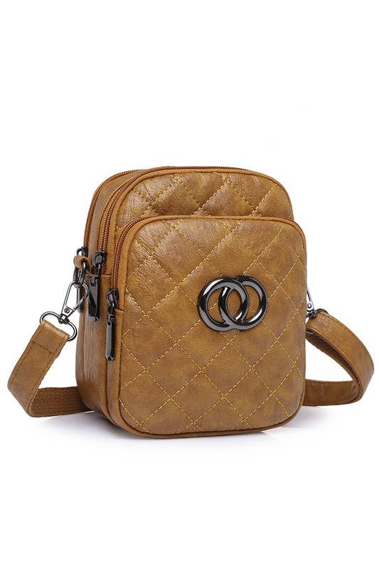 SOFT LEATHER SQUARE THREE LAYER MESSENGER BAG_CUAB0047