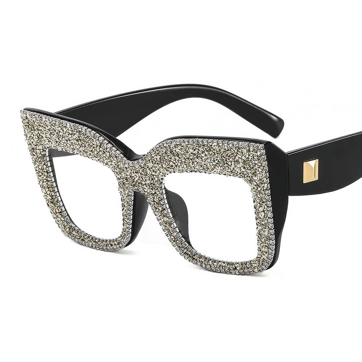 CAT'S EYE RIVET GLASSES FRAME WITH rhinestoneS_CWASG0756