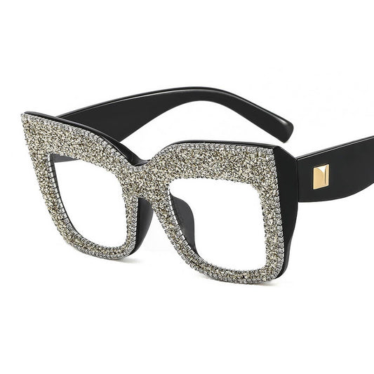 CAT'S EYE RIVET GLASSES FRAME WITH rhinestoneS_CWASG0756