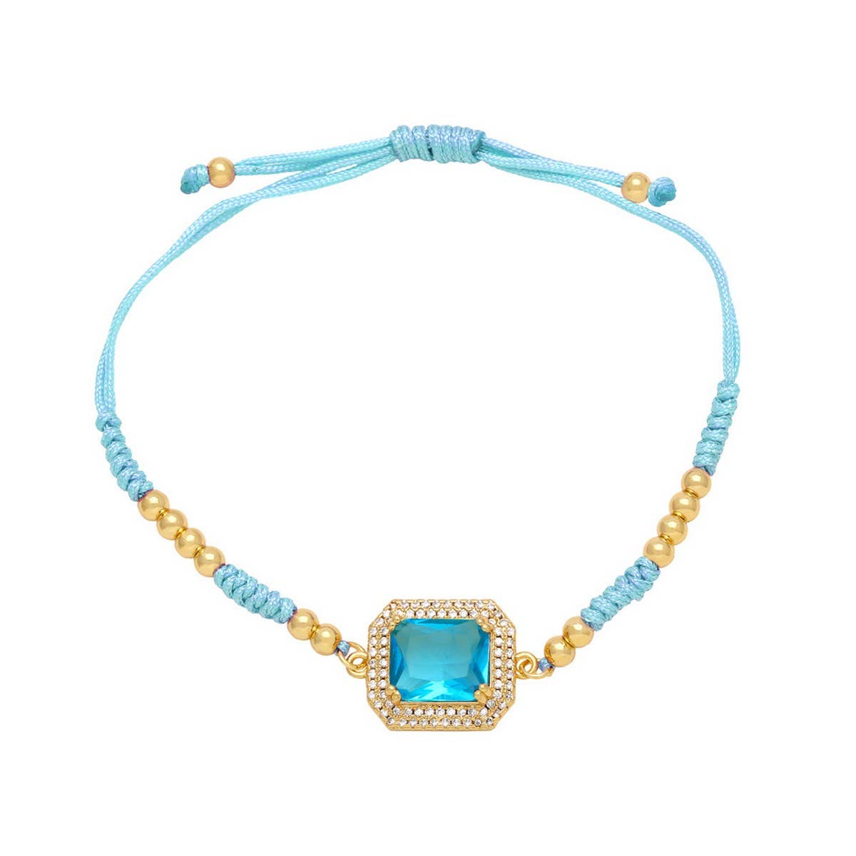 BOHEMIAN COLORED ZIRCON GEOMETRIC SQUARE BRACELET_CWAJE1041