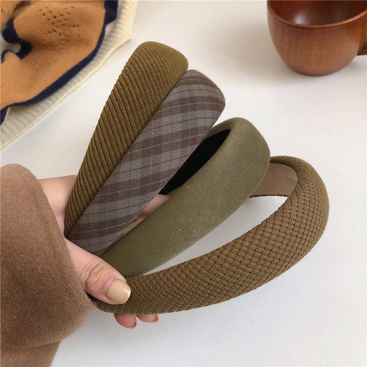 PLAID SOLID COLOR HEADBAND HAIRPIN HEADDRESS_CWAHA4028