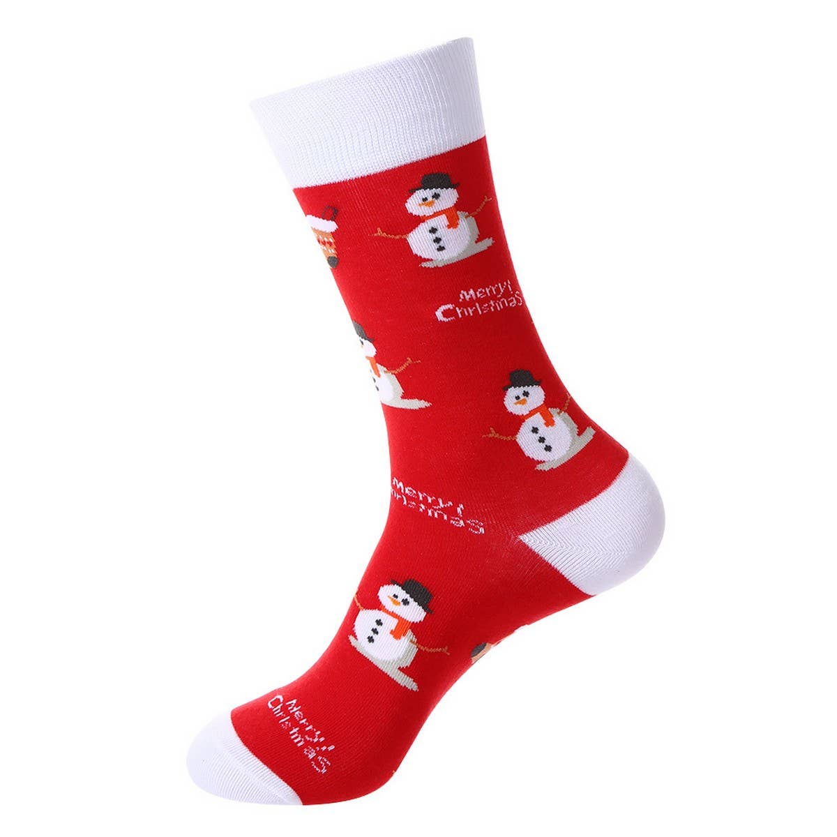 CHRISTMAS ELK SNOWMAN MIDDLE TUBE COTTON SOCKS