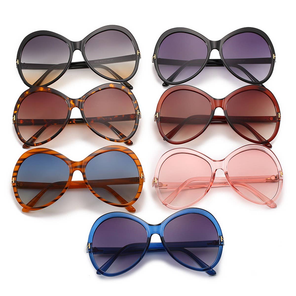 LARGE FRAME TOAD TRENDY T-SHAPE SUNGLASSES WOMEN