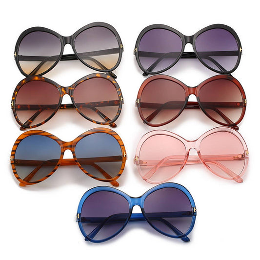 LARGE FRAME TOAD TRENDY T-SHAPE SUNGLASSES WOMEN