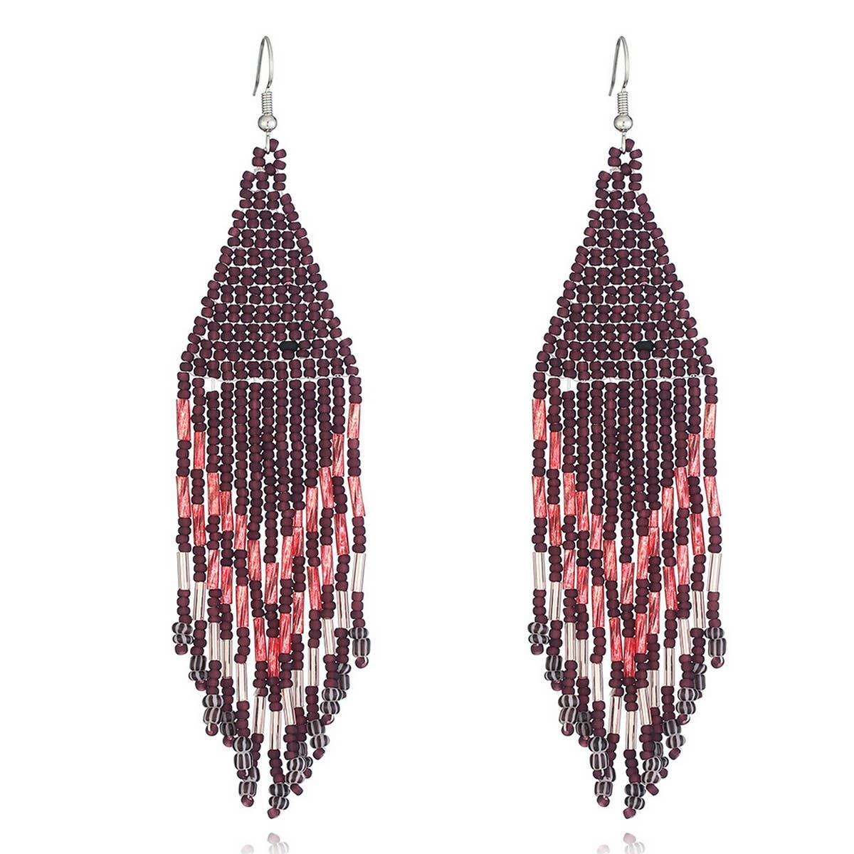 BOHEMIAN TASSELS DANGLE EARRINGS BEADED_CWAJE0754