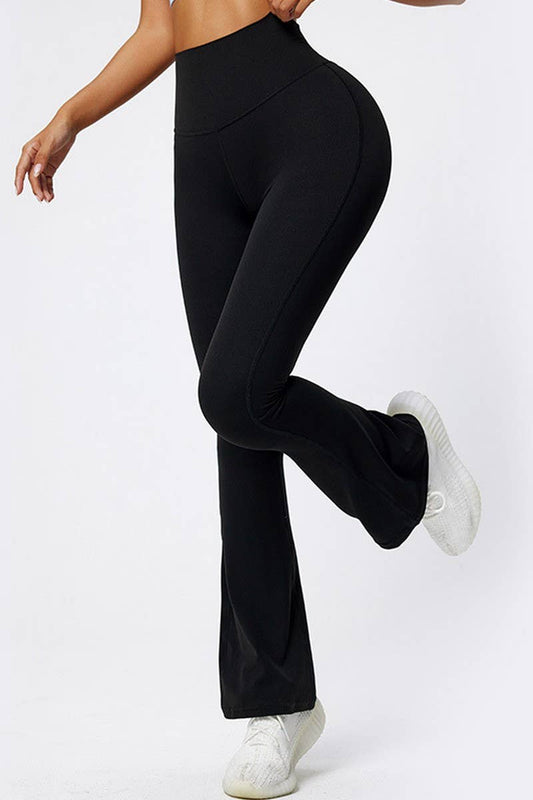 CWBLP1780_HIGH WAIST SLIM FIT FLARED SPORTS YOGA PANTS