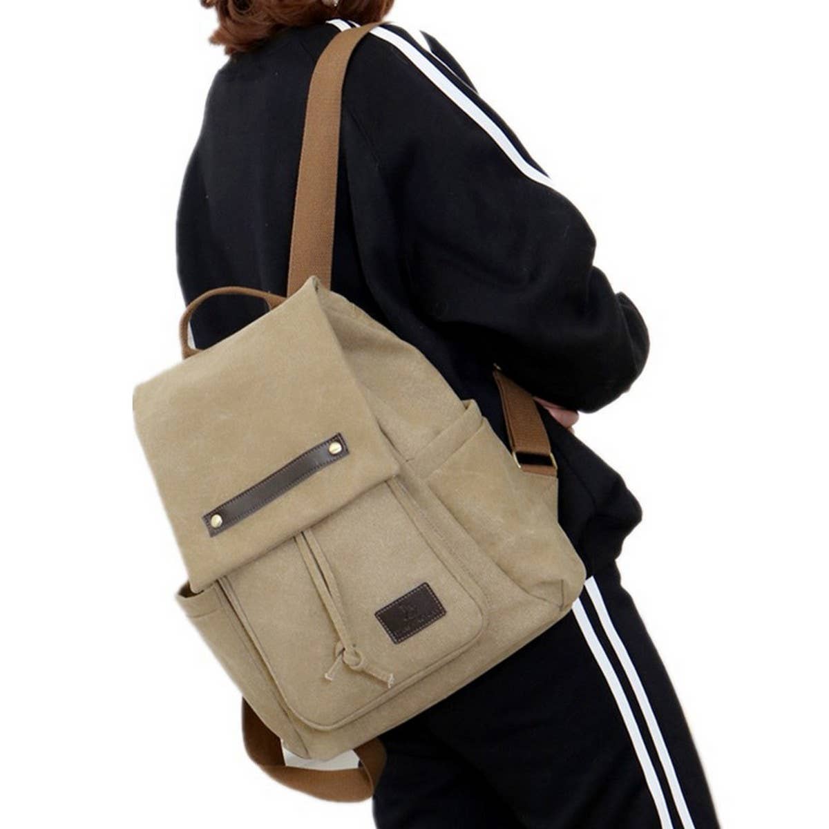 SIMPLE VERSATILE BACK-TO-SCHOOL CANVAS BACKPACK_CWAB2202