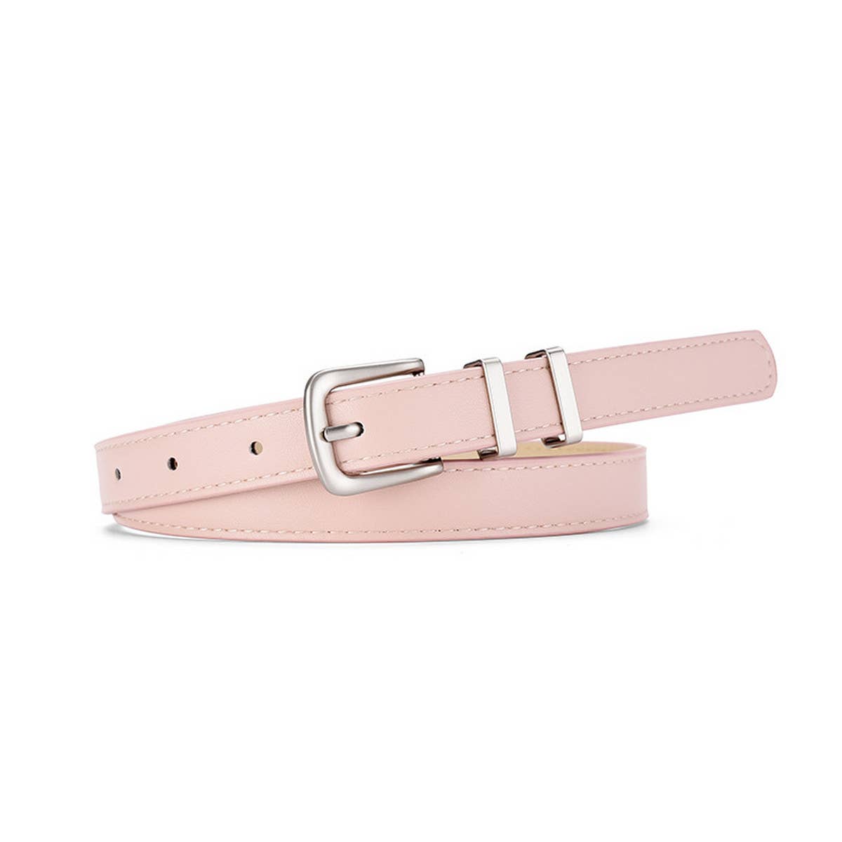 SIMPLE NEW MULTI-COLOR SILVER BUCKLE BELT_CWABE0586