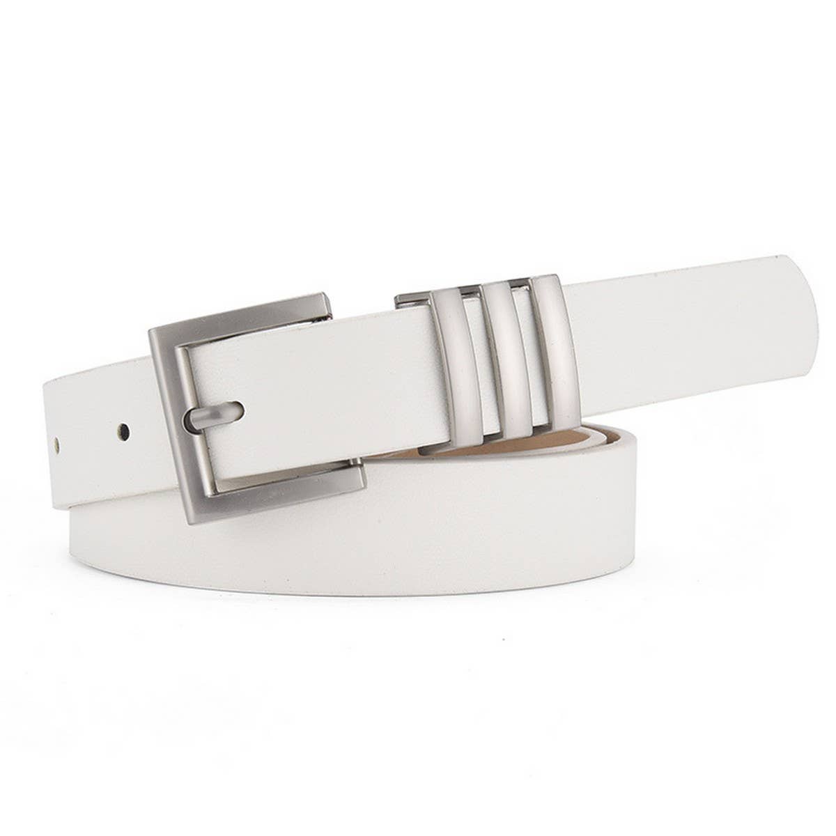 MATTE KOREAN-STYLE METAL SQUARE BUCKLE BELT