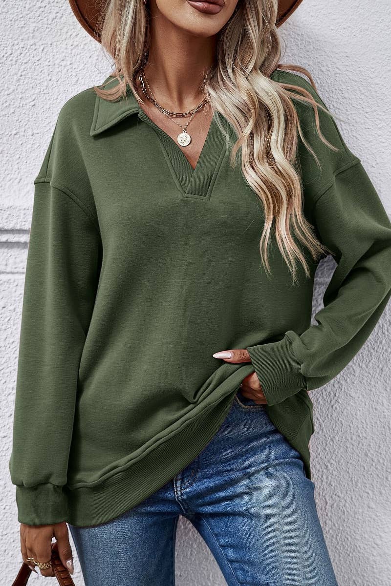 CWOHOL0967_WINTER LAPEL LONG SLEEVE FLEECE HOODIE