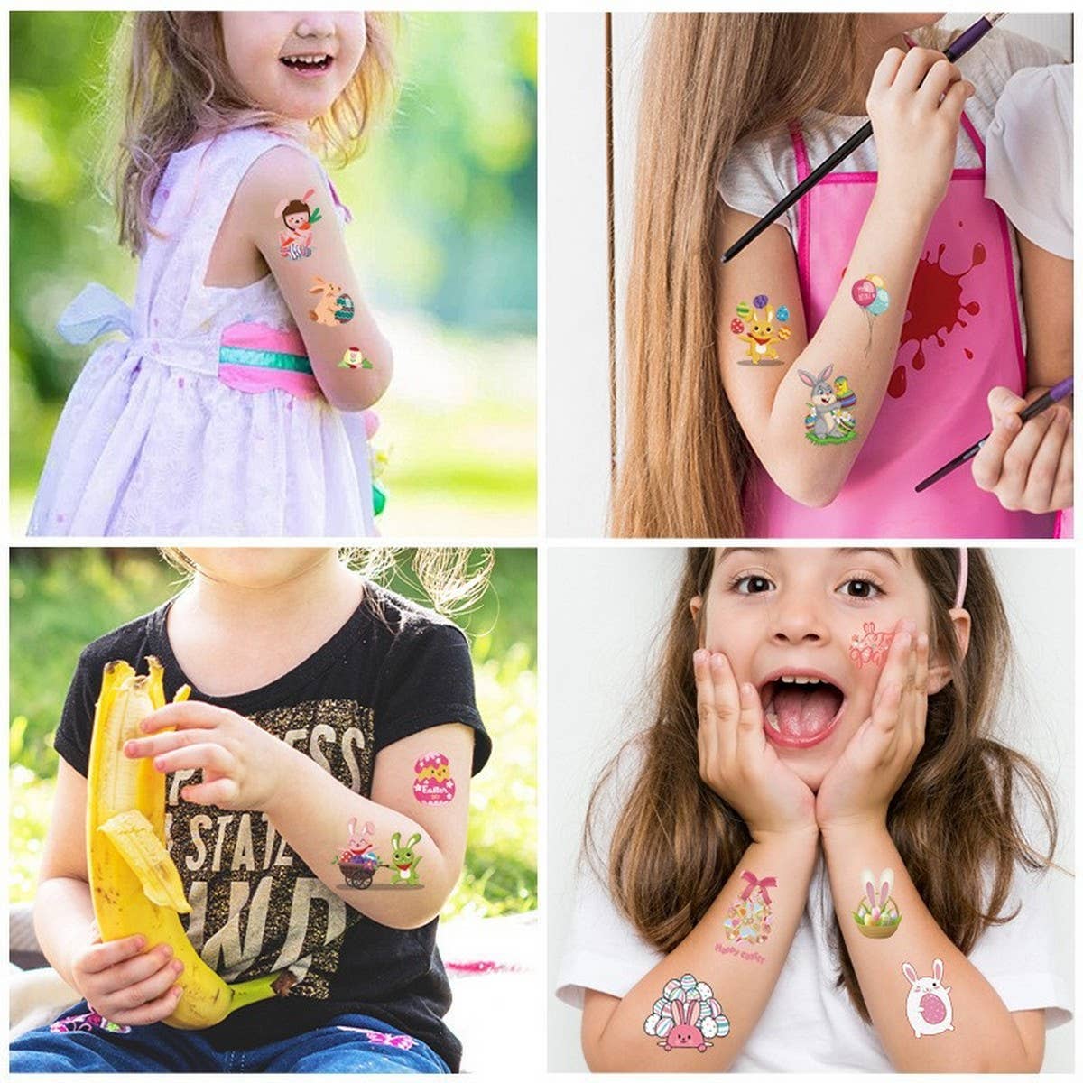 Easter Egg & Bunny Tattoos ? Kids Waterproof Set