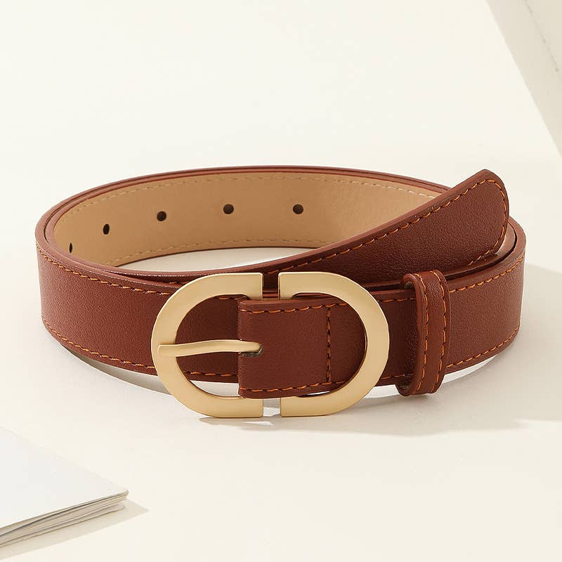 Multi-color retro metal buckle PU belt