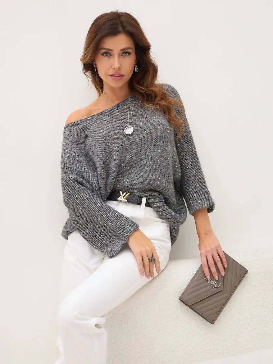 THIN SWEATER WITH LONG SLEEVES AND CREWNECK