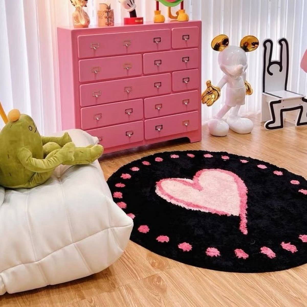 Machine Washable Heart Rug Soft Room Floor Mat