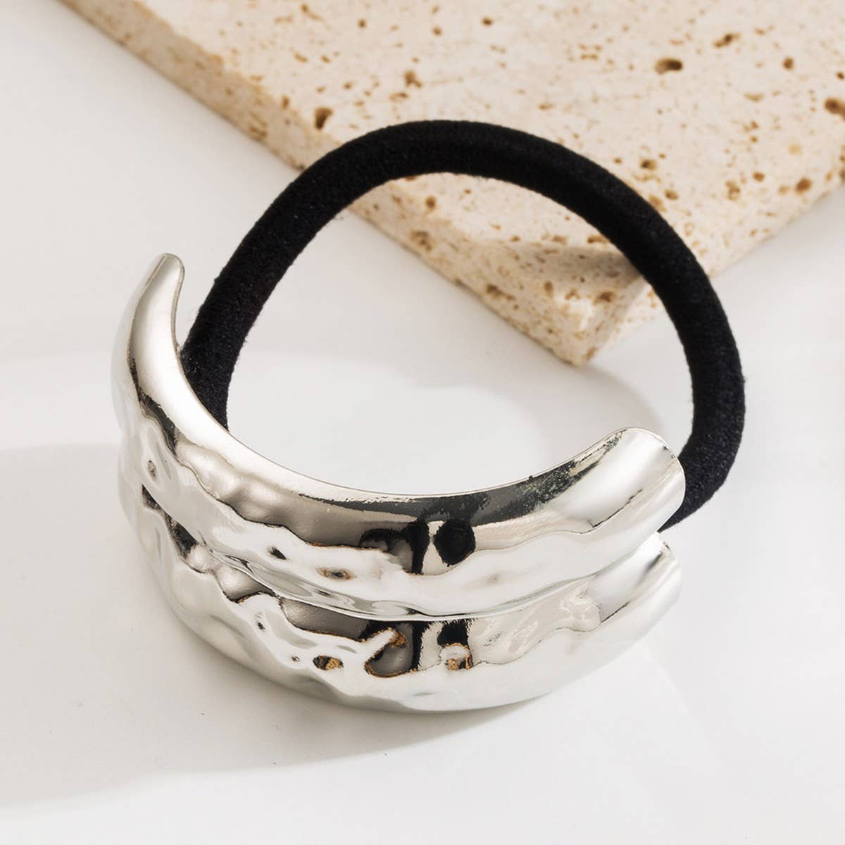 Minimalist Metal Shiny Geometric Knot Hair Tie
