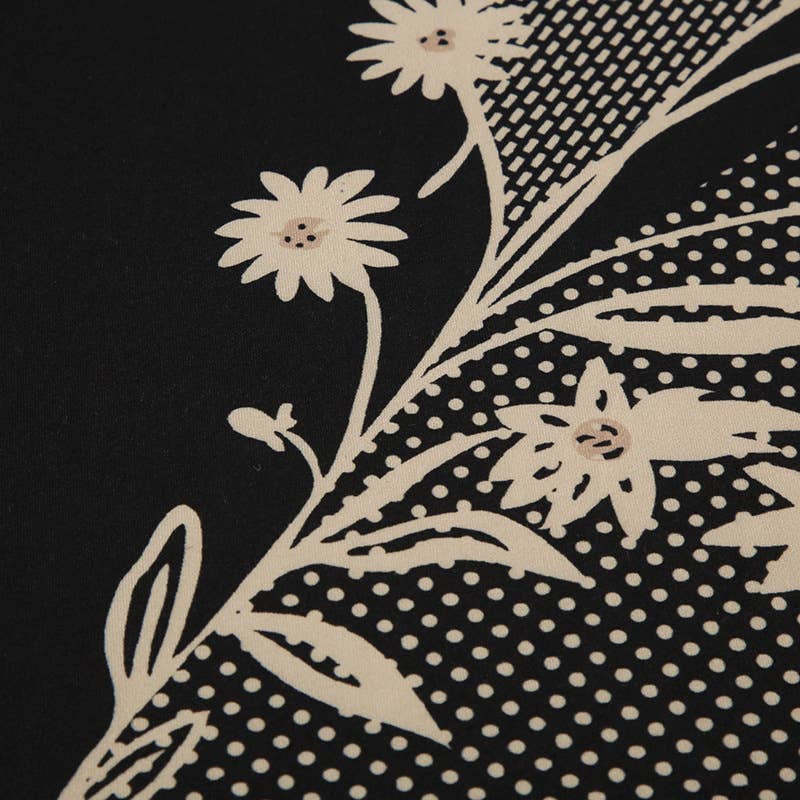 Retro Daisy printed low-waist drape long skirt