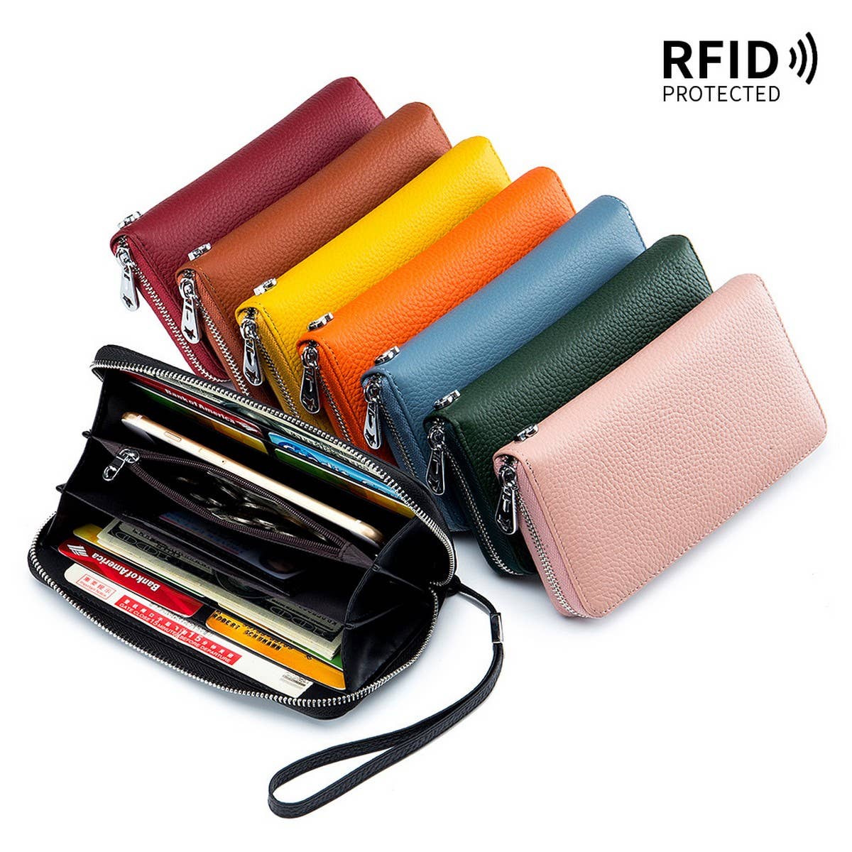 TOP LAYER COWHIDE CLUTCH SOFT LEATHER SIMPLE WALLET_CWAB3708