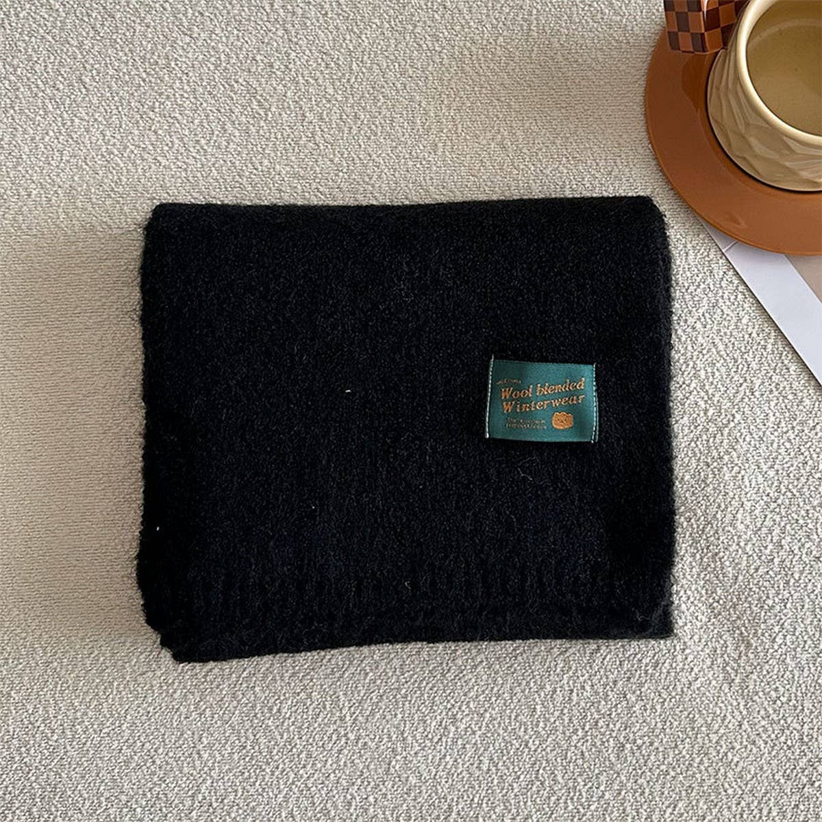 Solid Wool Blend Knit Scarf for Women ??Warmth_CWASC2284