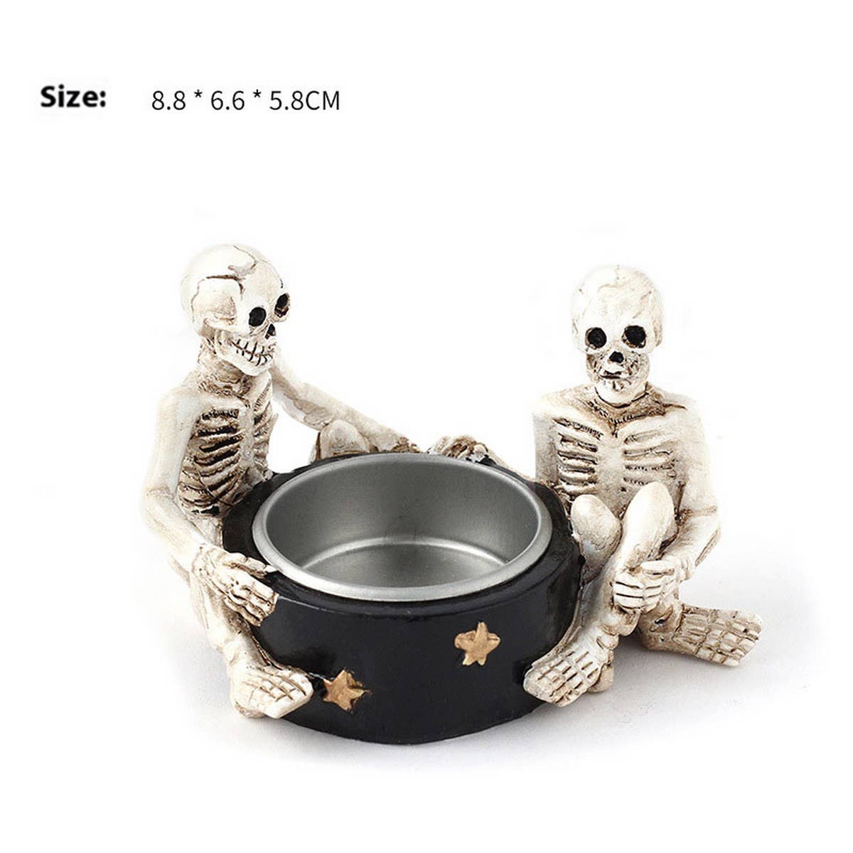 Halloween Witch Skull Candle Holder Decor_CWMM9877