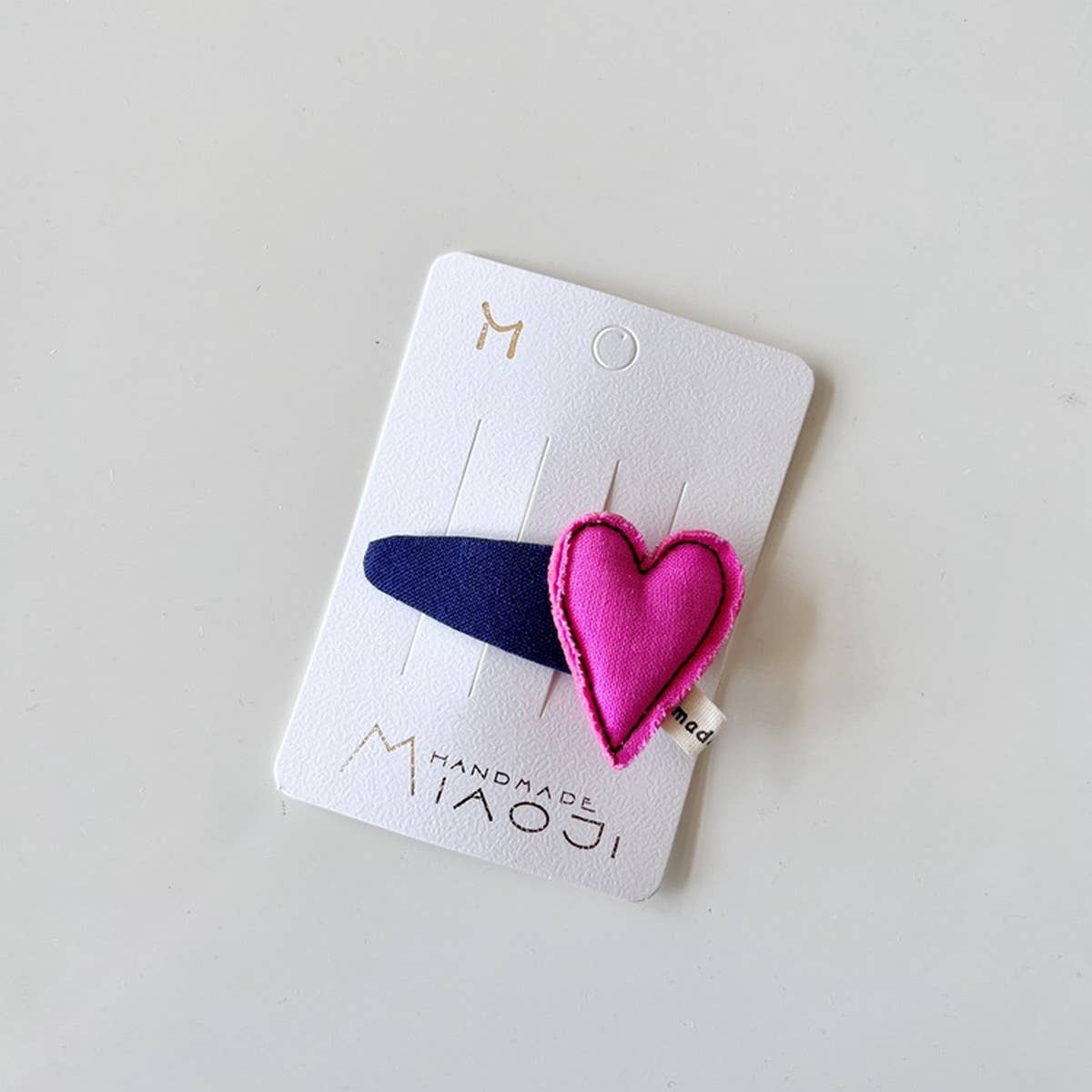 CHILDREN'S FABRIC HEART CLOVER EDGE HAIRPIN